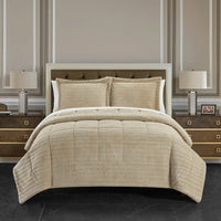Chic Home Ryland 3 Piece Sherpa Comforter Set Beige