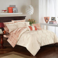 Chic Home Sabrina 10 Piece Reversible Comforter Set Beige
