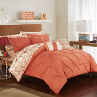 Chic Home Sabrina 10 Piece Reversible Comforter Set Coral