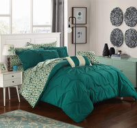 Chic Home Sabrina 10 Piece Reversible Comforter Set Green