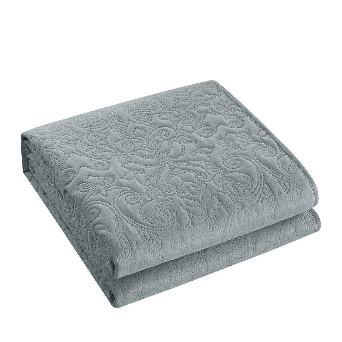 Chic Home Sachi 3 Piece Floral Quilt Set-Grey