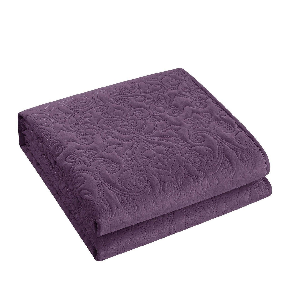 Chic Home Sachi 3 Piece Floral Quilt Set-Purple
