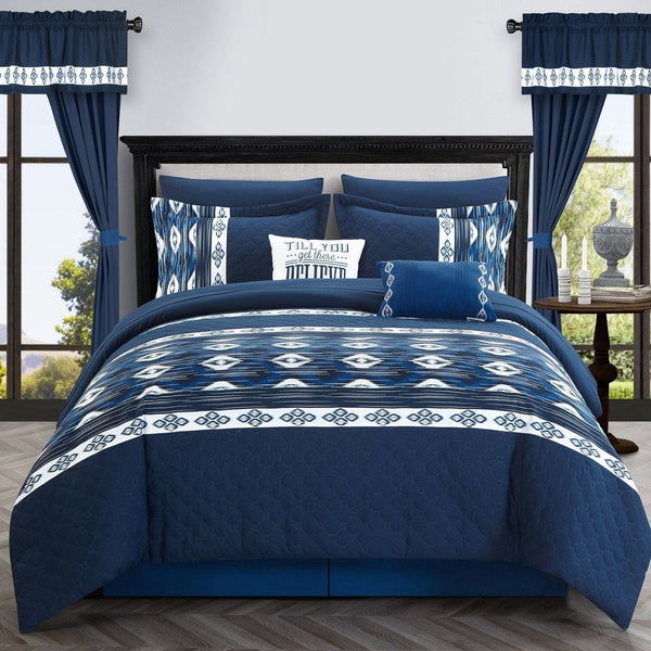 Chic Home Safforn 20 Piece Striped Comforter Set 