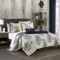 Chic Home Safira 5 Piece Paisley Quilt Set 