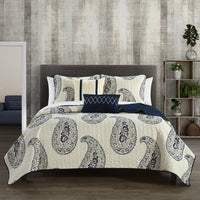 Chic Home Safira 5 Piece Paisley Quilt Set Twin