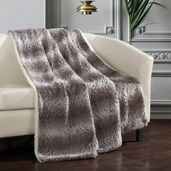 Chic Home Sanda Throw Blanket Cozy Super Soft Ultra Plush Decorative Shaggy Faux Fur Sherpa Lined 