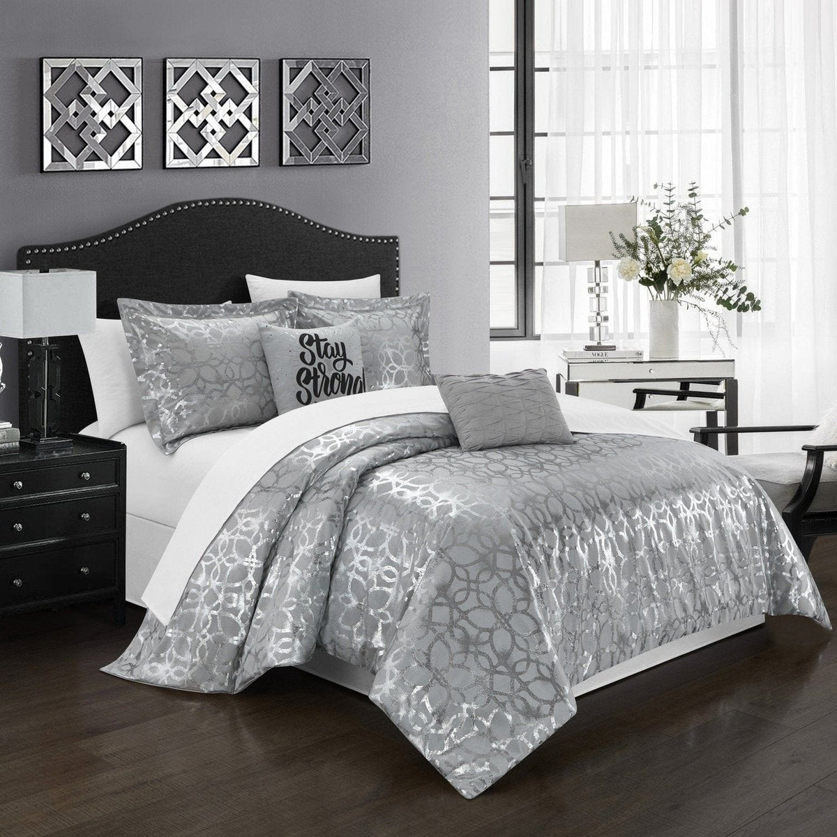 Chic Home Shefield 9 Piece Lattice Comforter Set 