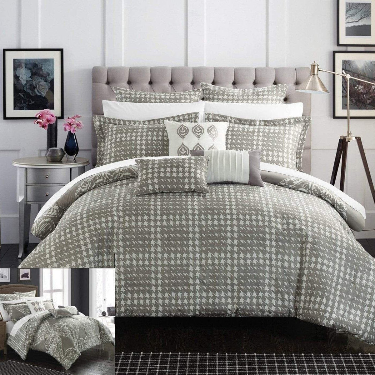 Chic Home Sicily 12 Piece Jacquard Comforter Set 