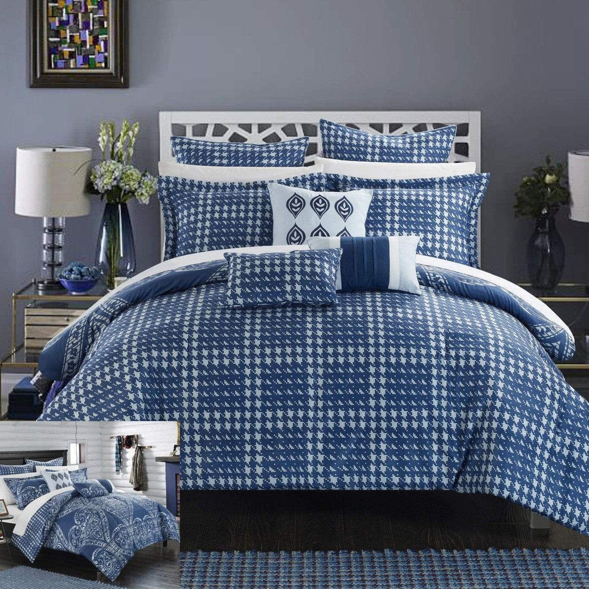 Chic Home Sicily 12 Piece Jacquard Comforter Set 