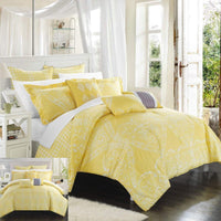 Chic Home Sicily 12 Piece Jacquard Comforter Set Yellow