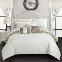 Chic Home Sigal 20 Piece Reversible Comforter Set Beige