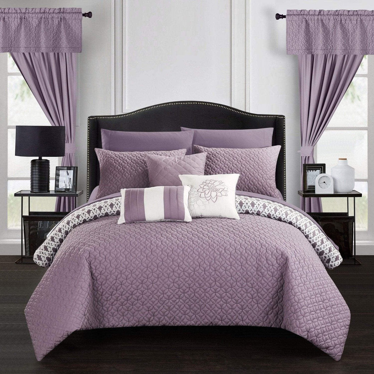 Chic Home Sigal 20 Piece Reversible Comforter Set Lavender