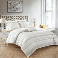 Chic Home Somerset 8 Piece Cotton Duvet Cover Set Beige