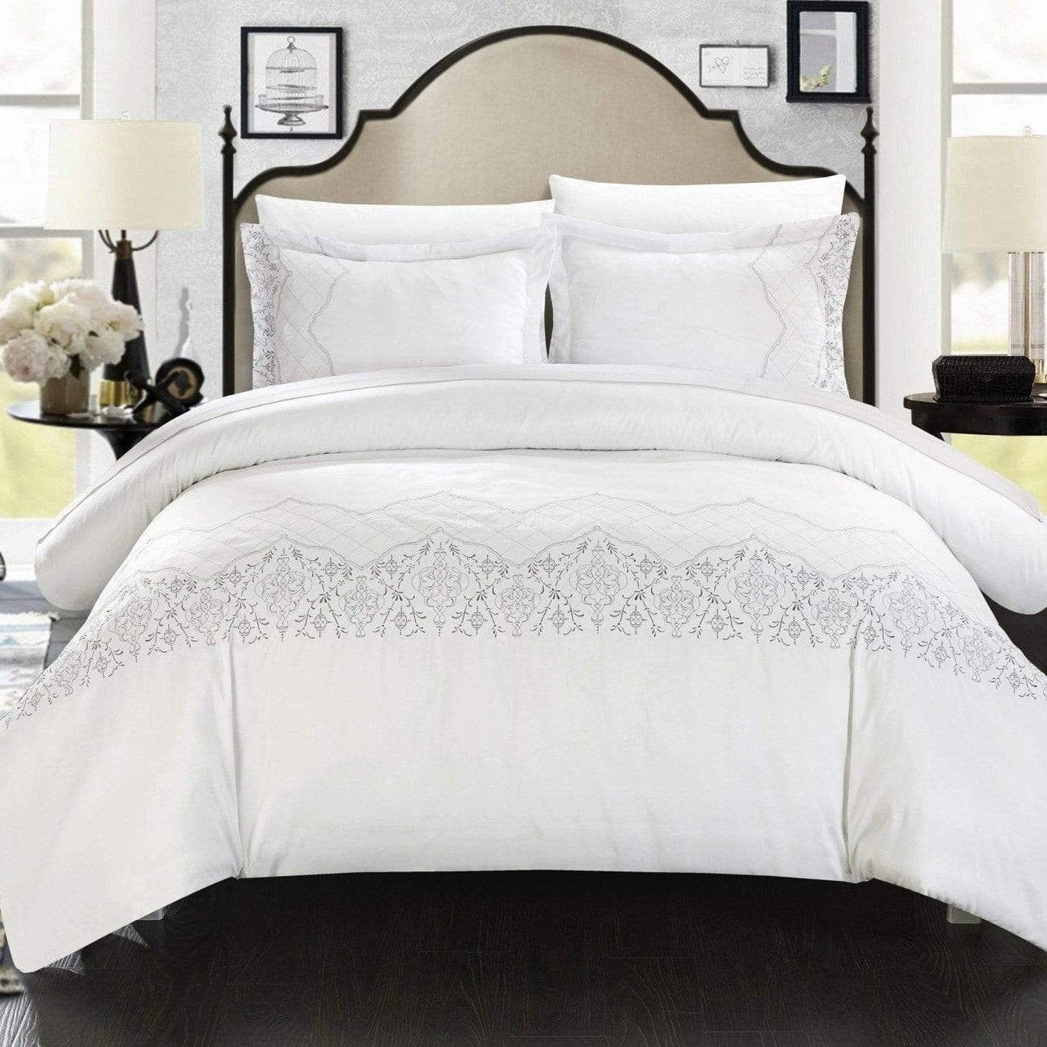 chic home Sophia 7 Piece Embroidered Duvet Cover Set
