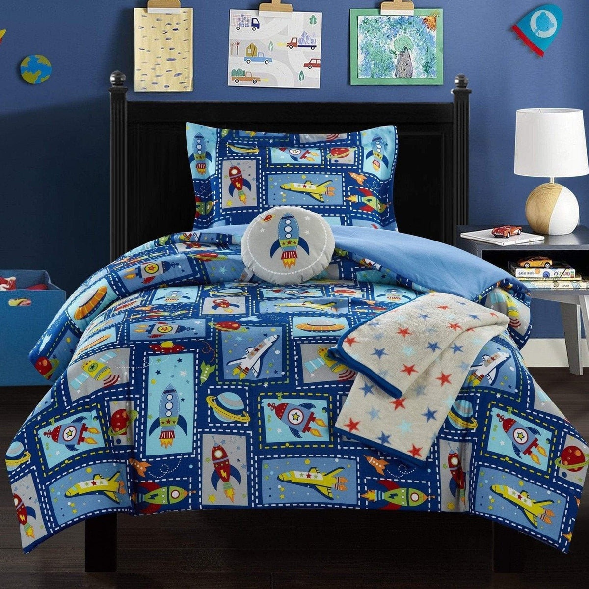Chic Home Spaceship 5 Piece Kids Comforter Set Twin