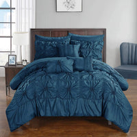 Chic Home Springfield 10 Piece Floral Comforter Set Navy