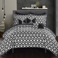 Chic Home Stefanie 10 Piece Reversible Comforter Set Black