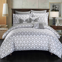Chic Home Stefanie 10 Piece Reversible Comforter Set Grey