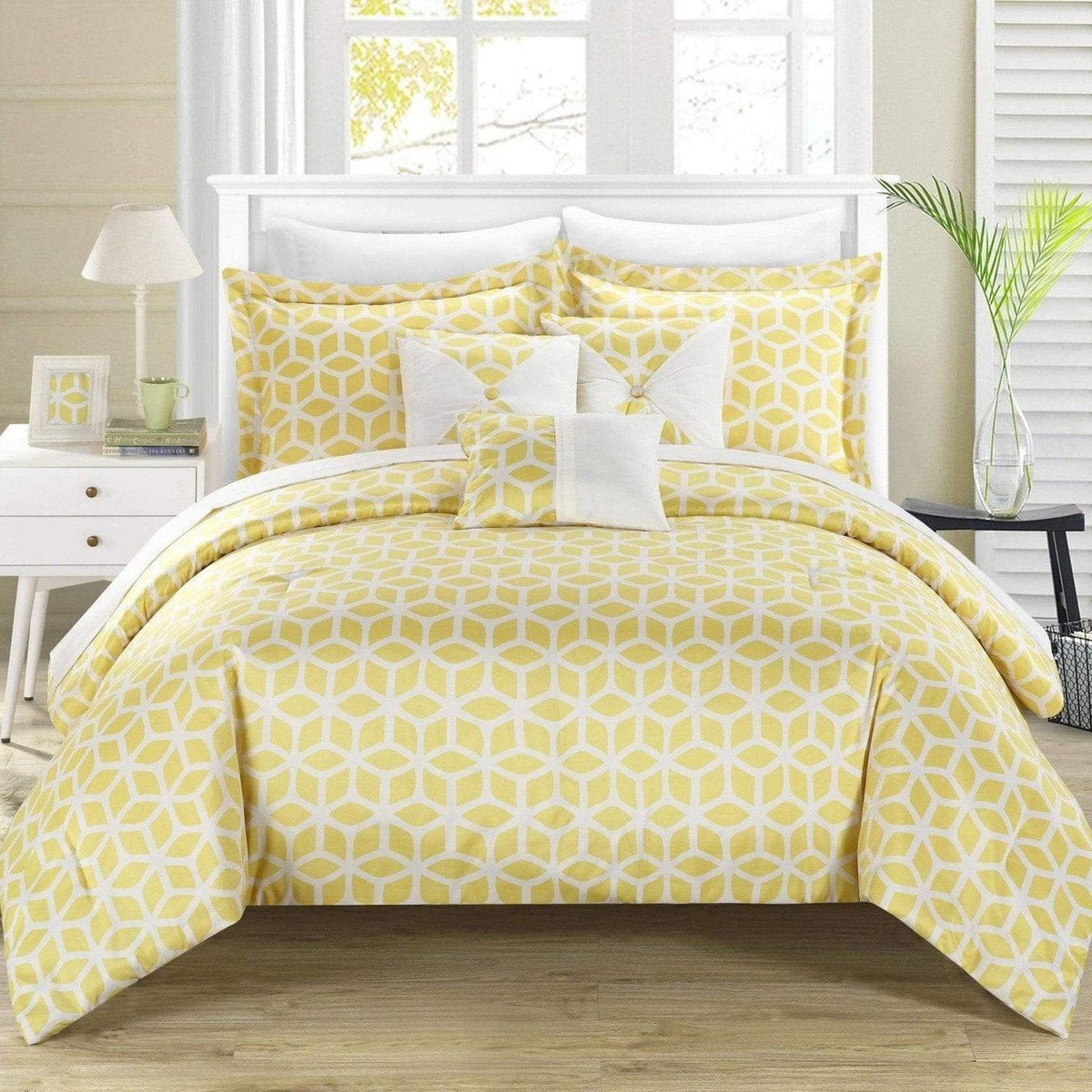 Chic Home Stefanie 10 Piece Reversible Comforter Set Yellow