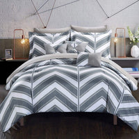 Chic Home Surfer 10 Piece Reversible Comforter Set Grey