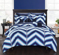 Chic Home Surfer 10 Piece Reversible Comforter Set Navy
