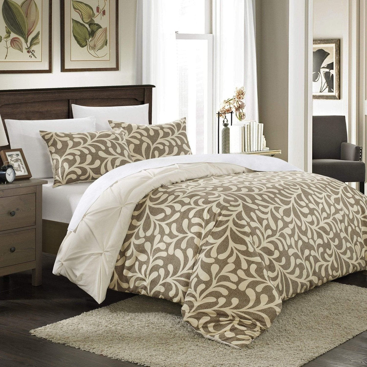 Chic Home Talia 3 Piece Reversible Duvet Cover Set 