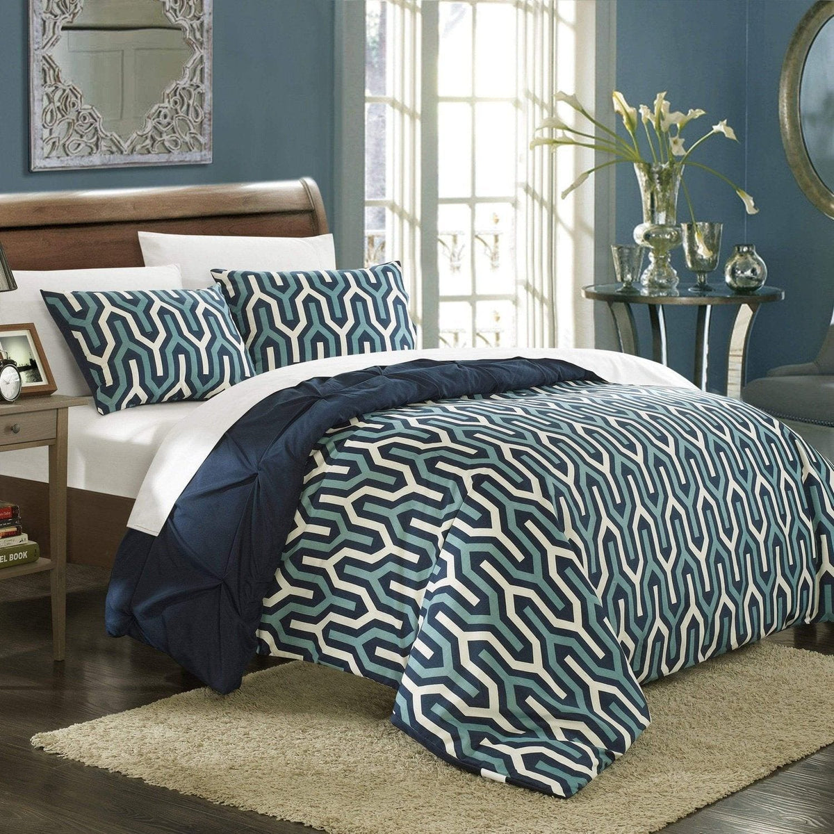 Chic Home Talia 3 Piece Reversible Duvet Cover Set 