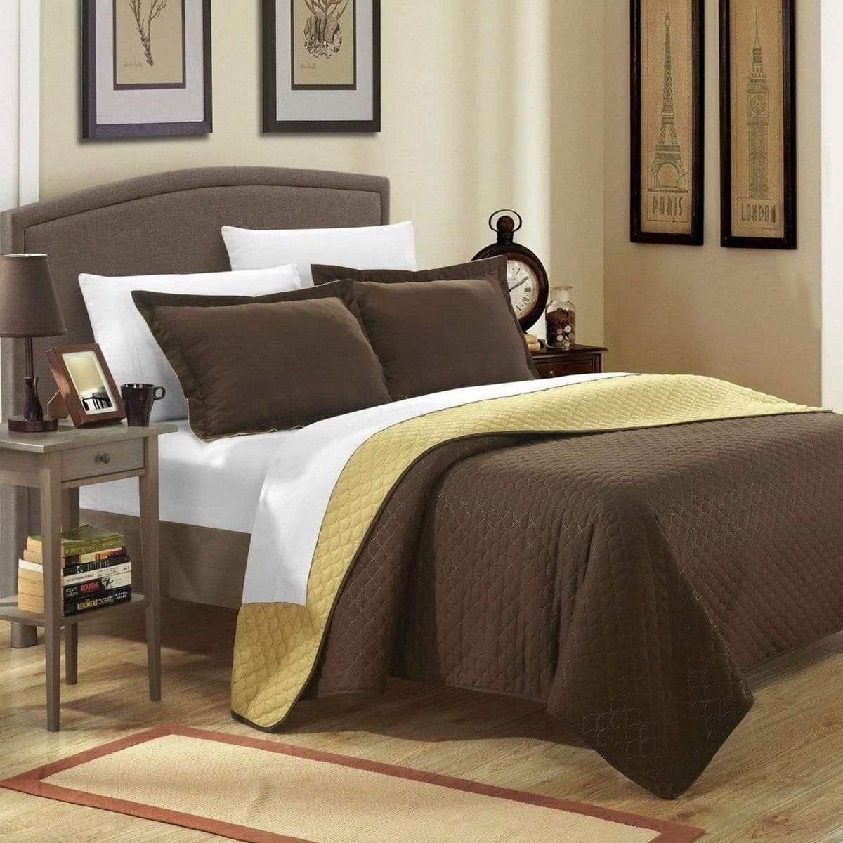 Chic Home Teresa 3 Piece Reversible Quilt Set 