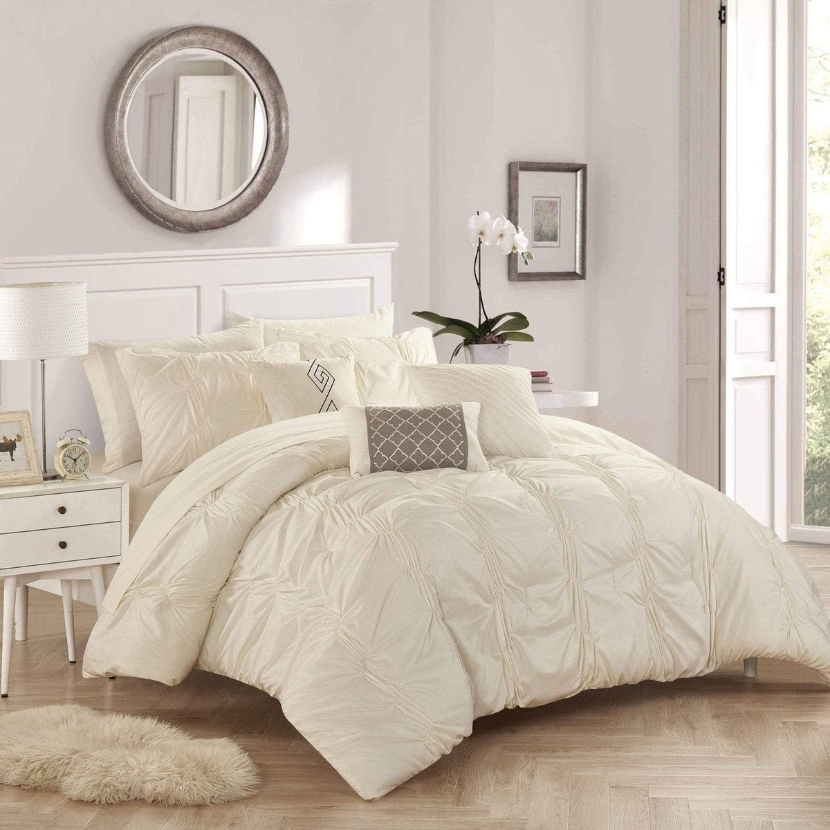 Chic Home Tori 10 Piece Pinch Pleat Comforter Set 