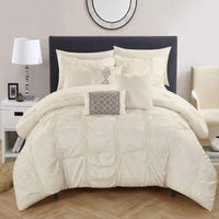 Chic Home Tori 10 Piece Pinch Pleat Comforter Set Beige