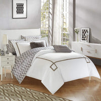 Chic Home Trace 9 Piece Reversible Comforter Set Grey