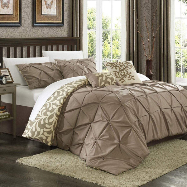 Chic Home Trenton 11 Piece Reversible Comforter Set Taupe