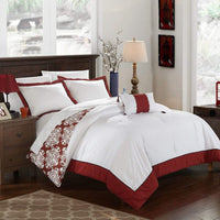 Chic Home Trina 4 Piece Reversible Duvet Cover Set Marsala