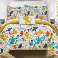 Chic Home Trixie 4 Piece Cut Animal Quilt Set Yellow