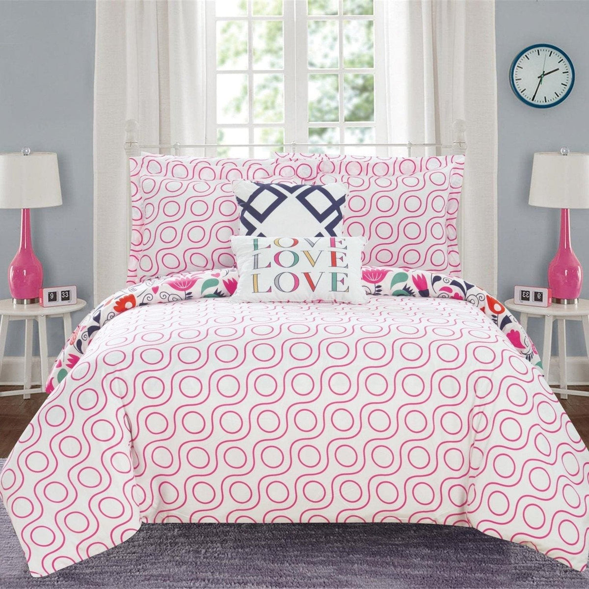 Chic Home Tulip Garden 9 Piece Floral Comforter Set 