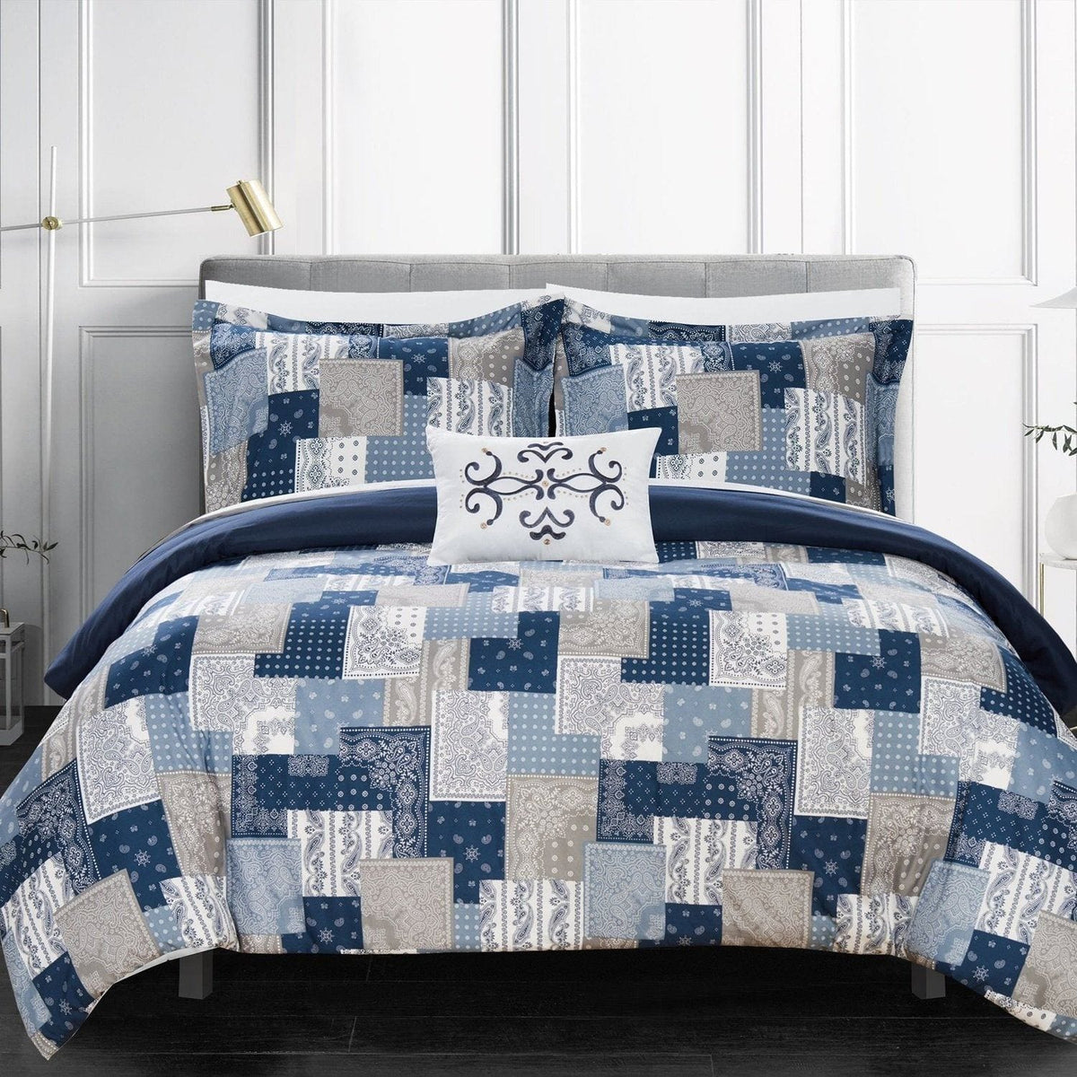 Chic Home Utopia 4 Piece Queen Duvet Cover Set - Blue