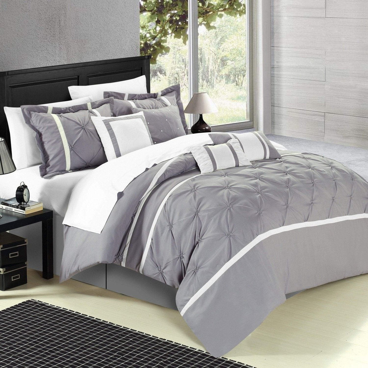 Chic Home Vermont 12 Piece Pinch Pleat Comforter Set 