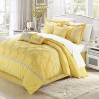 Chic Home Vermont 12 Piece Pinch Pleat Comforter Set Yellow