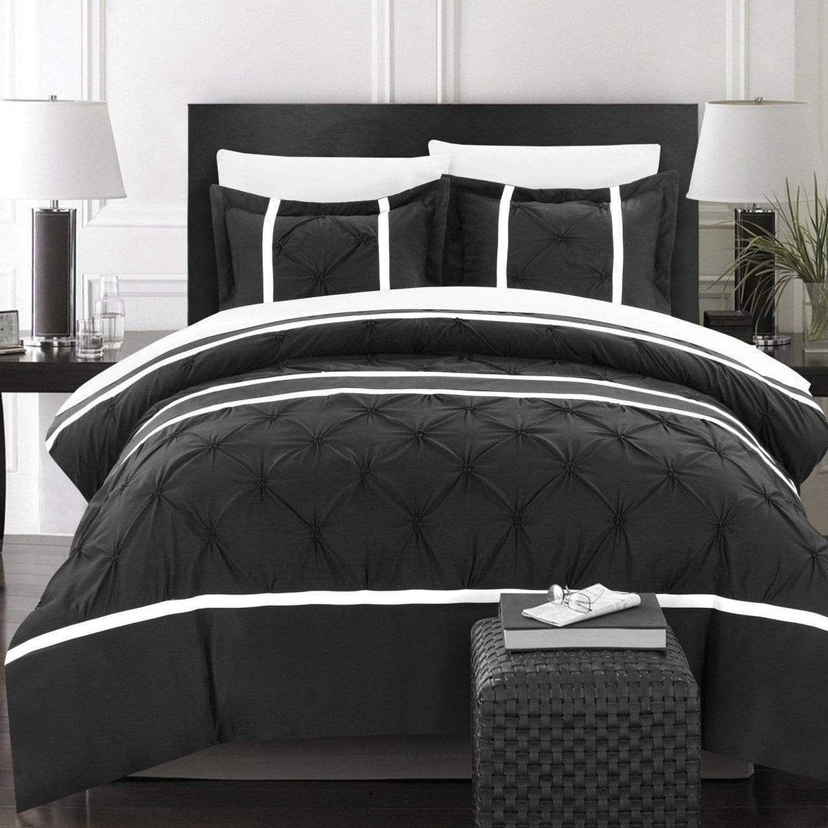 Chic Home Veronica 3 Piece Pintuck Duvet Cover Set 
