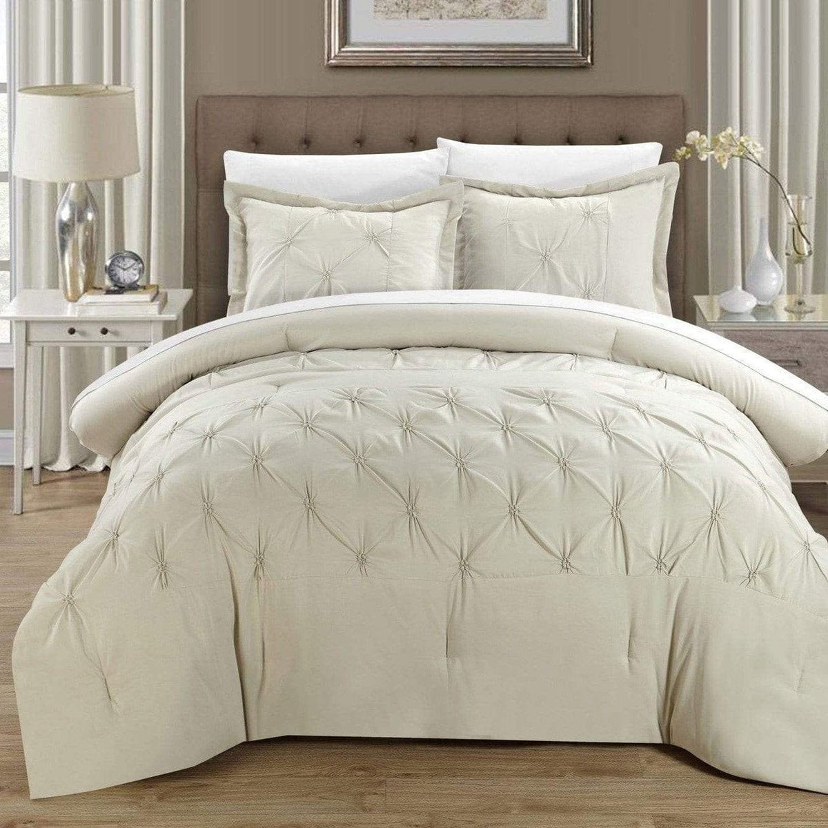 Chic Home Veronica 3 Piece Pintuck Duvet Cover Set 