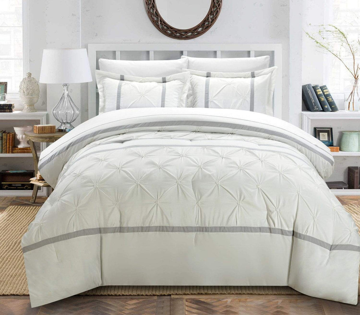 Chic Home Veronica 3 Piece Pintuck Duvet Cover Set 