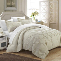 Chic Home Veronica 3 Piece Pintuck Duvet Cover Set Beige