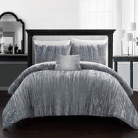 Chic Home Westmont 8 Piece Velvet Comforter Set Grey