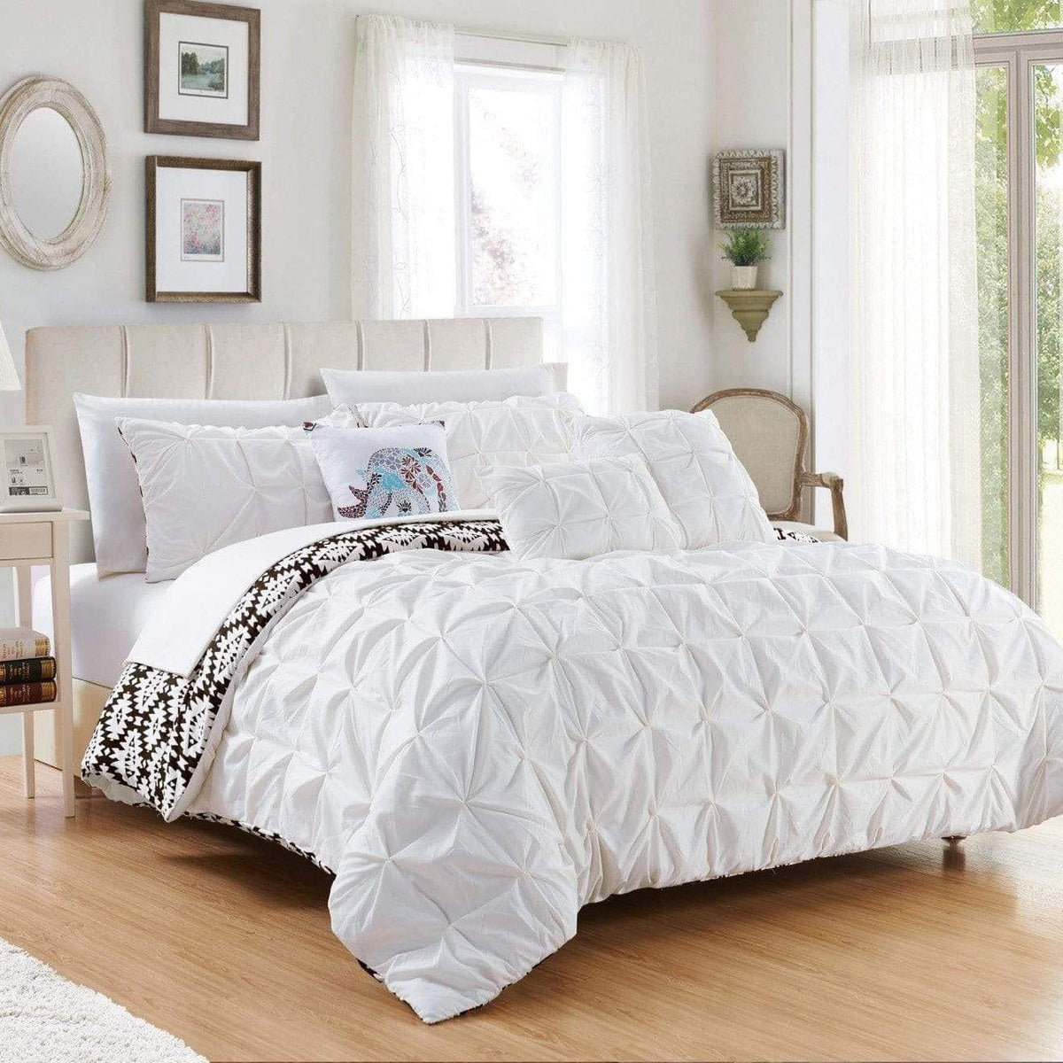 Chic Home Yael 10 Piece Boho Comforter Set White