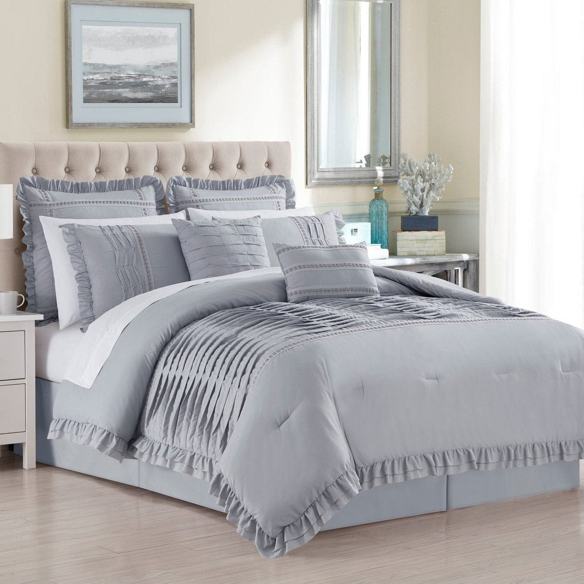 Chic Home Yvette 12 Piece Pleated Comforter Set 