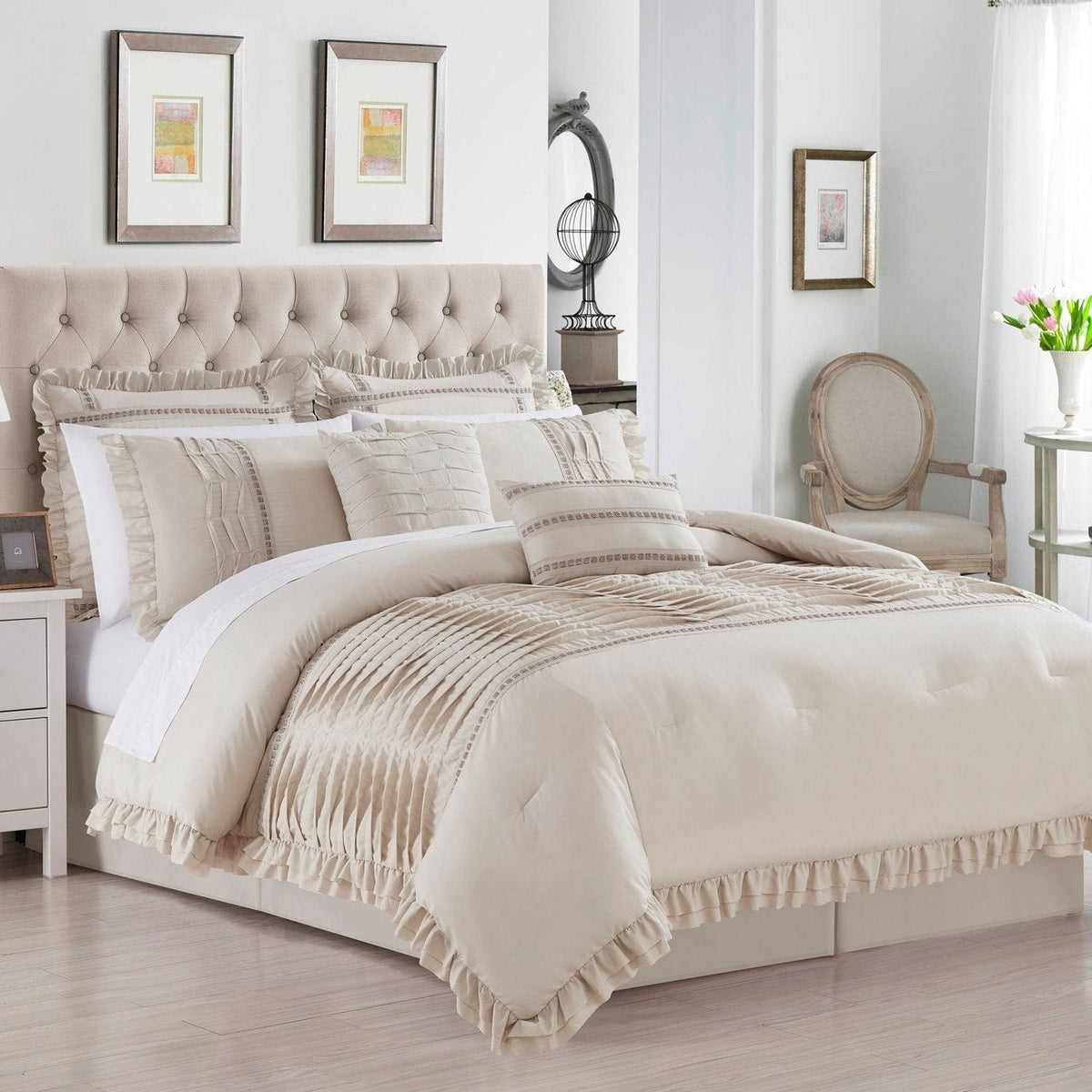 Chic Home Yvette 8 Piece Pleated Comforter Set 