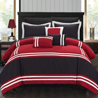Chic Home Zarah 10 Piece Color Block Comforter Set 