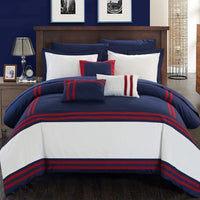 Chic Home Zarah 10 Piece Color Block Comforter Set 
