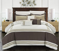 Chic Home Zarah 10 Piece Color Block Comforter Set 