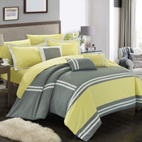 Chic Home Zarah 10 Piece Color Block Comforter Set Yellow